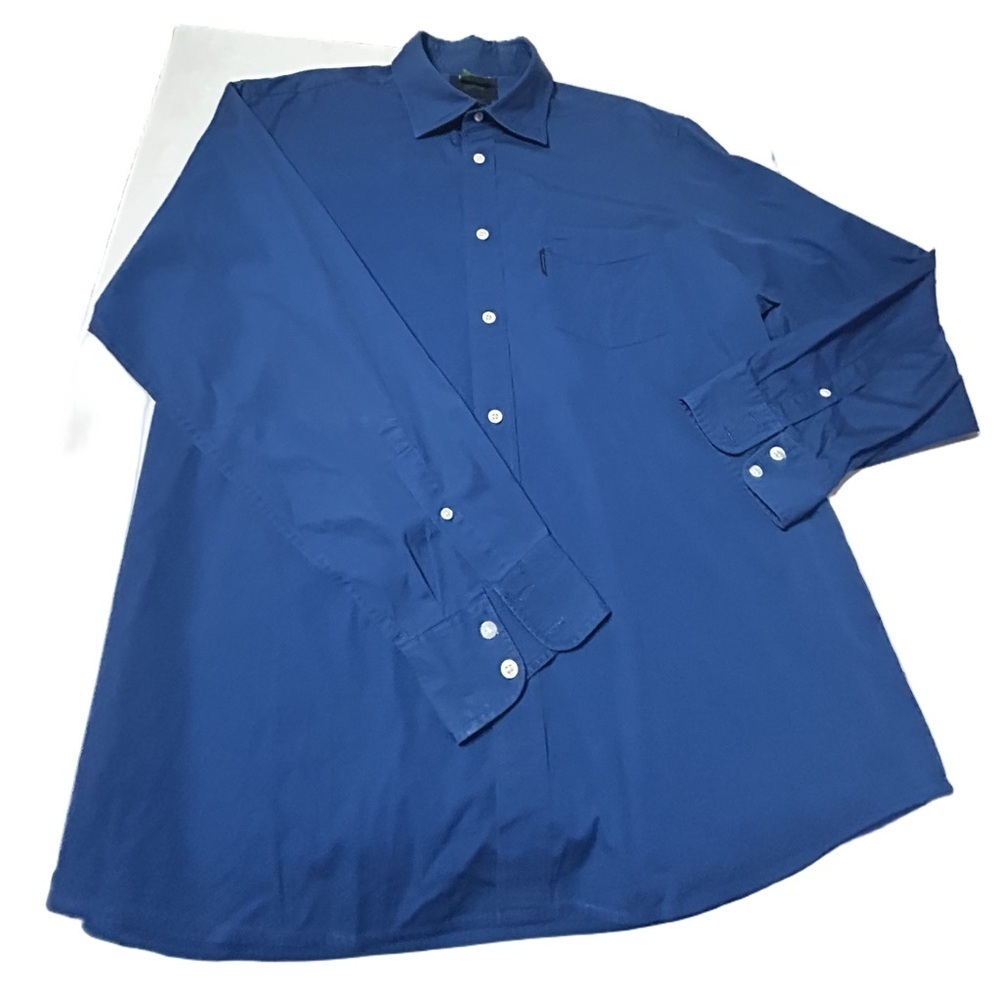 Men’s Faconnable Classic Blue Cotton Shirt Long Sleeve XL 100 % Cotton